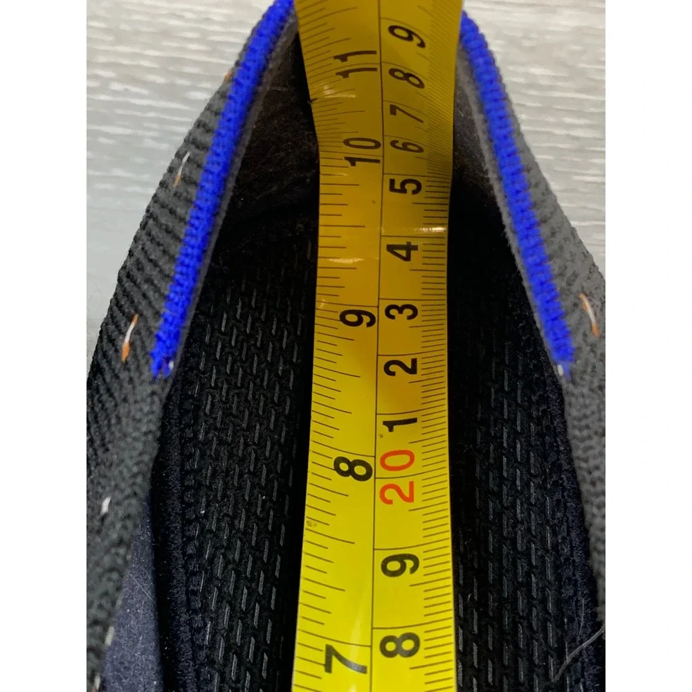 Rothys The Point Black Metallic Dash Knit Pointed Toe Flats Women's 9 Shoes